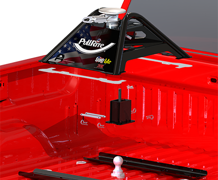 #2600 Single Point Attachment SuperLite hitch image of how it is installed in the bed of a truck